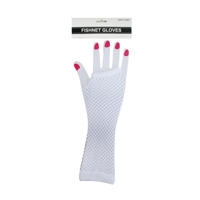 White Long Fishnet Gloves (1 Pair)