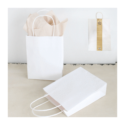 Large White Loot Bags with Handle (25x33cm) Pk 2