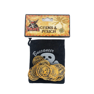 Pirate Gold Coins and Pouch Pk 1