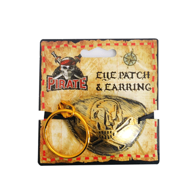 Gold Pirate Earring & Eye Patch Pk 1