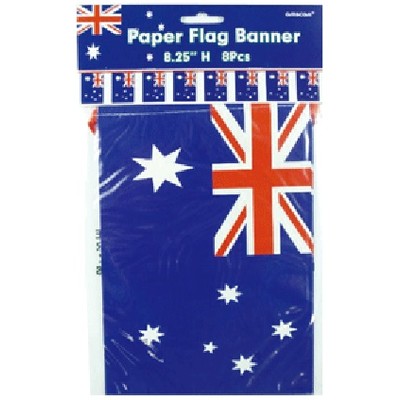 Australian Aussie Flag Bunting Banner (8 Block Flags) Pk 1
