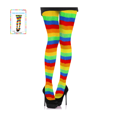 Rainbow Thigh High Stockings / Tights (1 Pair)