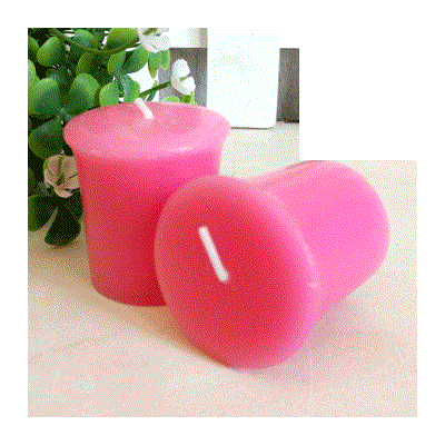 Hot Pink Wild Peony & Muguet Scented Votive Candle (4.5cm x 4.5cm) Pk 1 (1 Candle Only)