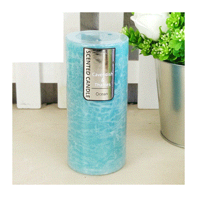 Blue Ocean Scented Pillar Candle (15cm x 7cm) Pk 10