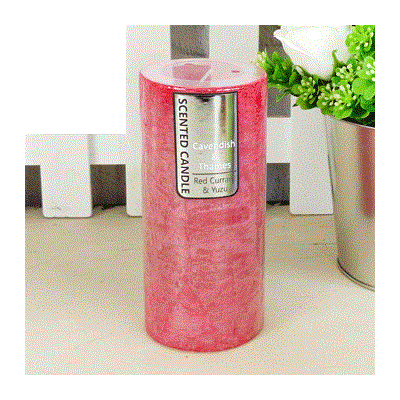 Red Yuzu & Red Currant Scented Pillar Candle (15cm x 7cm) Pk 10