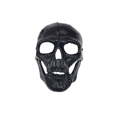 Halloween Black Plastic Skull Face Mask Pk 1