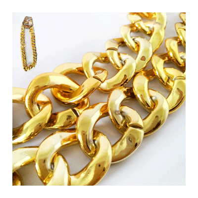 Chunky Gold Plastic Chain Necklace Pk 1