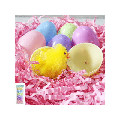 Assorted Pastel Colour Fillable Plastic Easter Eggs (6cm) Pk 12