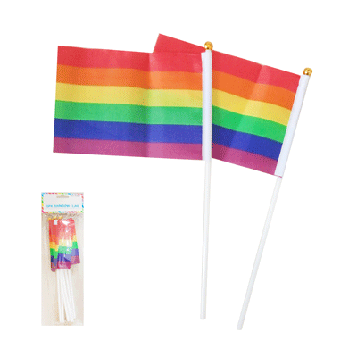 Rainbow Flag Wavers (10cm x 15cm) Pk 8