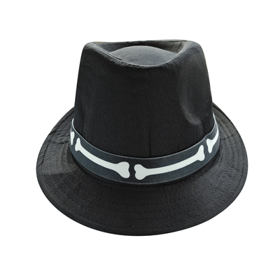 Black Skeleton Fedora - Halloween Hats 