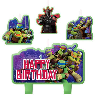 Teenage Mutant Ninja Turtles Moulded Candle Set Pk 4 (Assorted Designs)