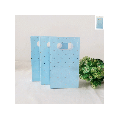 Blue & Gold Dot Party Loot Bags (Pk 6)