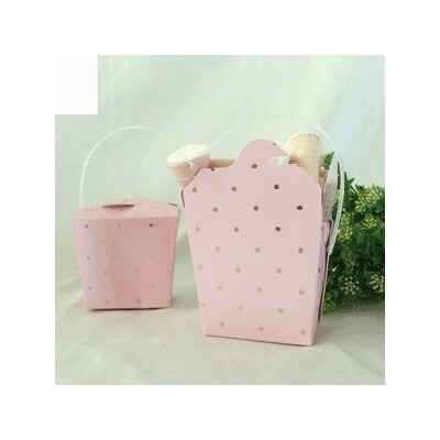 Luxe Pink Party Noodle Box with Gold Dots Pk 3