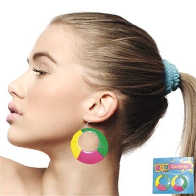 1980's Colourful Circles Earrings (1 Pair - Pierced Ears)