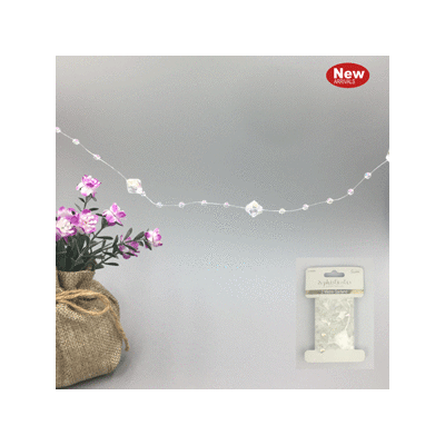 Iridescent Beaded Wire Garland Decoration (2m) Pk 1