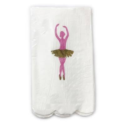 Pink & Gold Ballerina 3 Ply Lunch Napkins (Pk 15)