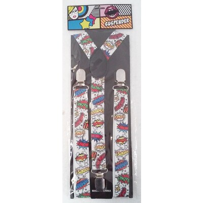 Adult Pop Art Suspenders / Braces Pk 1