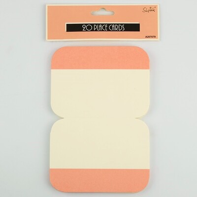 Large White Place Cards with Coral Pk 20