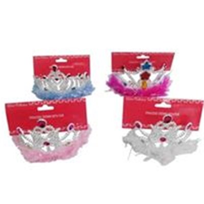 Assorted Princess Tiara With Fur (Pk 1)