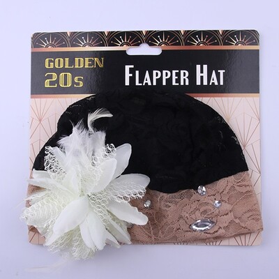 Flapper Hat with Flower & Diamantes Pk 1