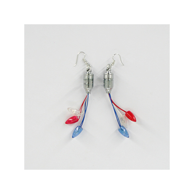 Australia Day Red, Blue & White Flashing Earrings (1 Pair)
