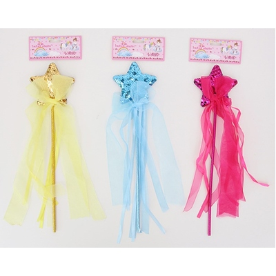 Assorted Colour Sequin Star Wand (Pk 1)