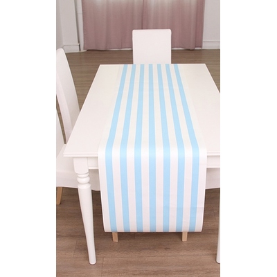 Blue & White Stripe Paper Table Runner Roll (8m x 50cm) Pk 1