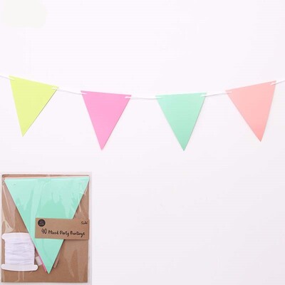 Mixed Neon Party Flags for Bunting Banner (40 Flags)
