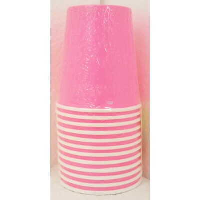 Neon Rose Pink 200ml Paper Cups Pk 12