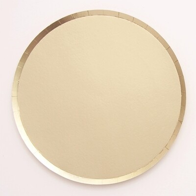 Matte Gold Paper Plates (23cm) Pk 12
