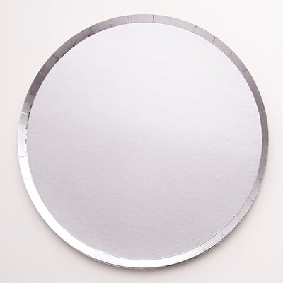 Matte Silver Paper Plates (23cm) Pk 12