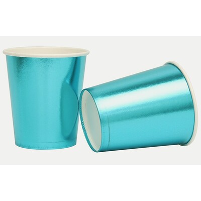 Metallic Blue Foil 7oz. Paper Cups Pk 12