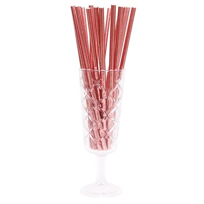 Metallic Rose Gold Foil Paper Straws Pk 20