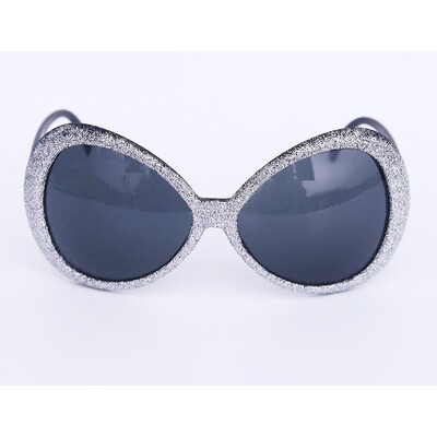 Silver Glitter Disco Party Glasses Pk 1