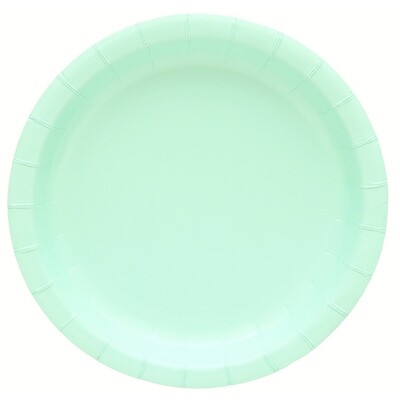 Pistachio Mint Green Round Paper Plates (17.5cm) Pk 20