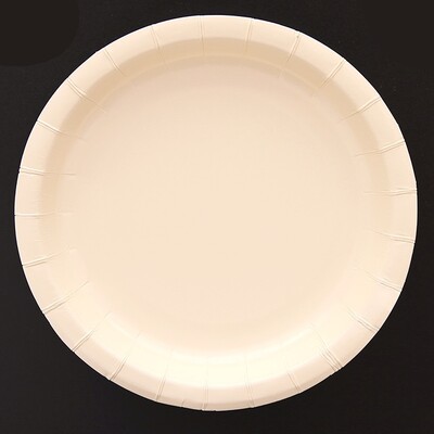 Ivory Cream Round Paper Plates (17.5cm) Pk 20