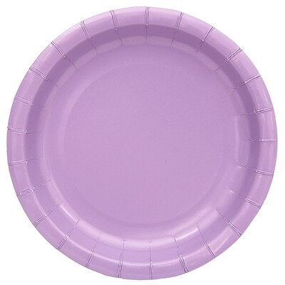 Lavender Lilac Round Paper Plates (22.5cm) Pk 20