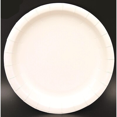 White Round Paper Plates (22.5cm) Pk 20