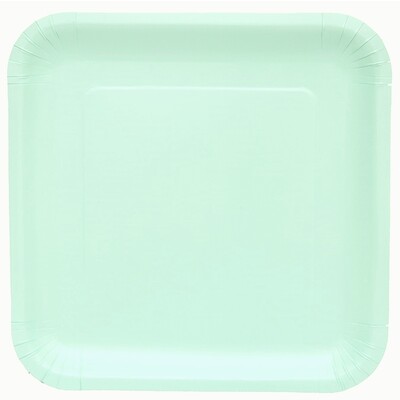Pistachio Mint Green Square Paper Plates (23.5cm) Pk 20