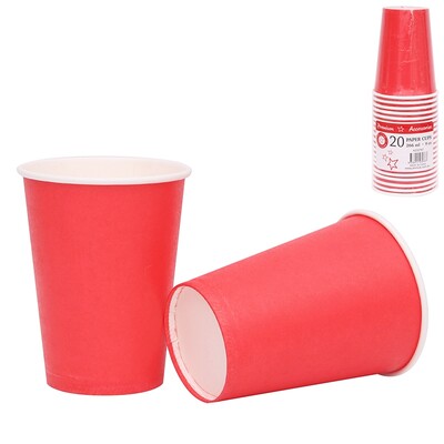 Cherry Red 9oz. Paper Cups Pk 20
