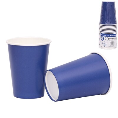 Azure Royal Blue 9oz. Paper Cups Pk 20