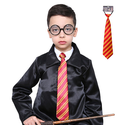 Maroon and Gold Stripe Wizard Tie