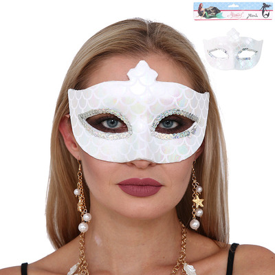 Metallic White Mermaid Eye Mask