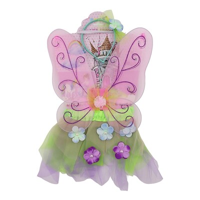 Child Pink & Green Fairy Costume Set (3 Pieces)