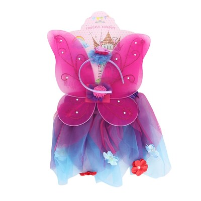 Child Pink Blue Purple Fairy Costume Set (3 Pieces)