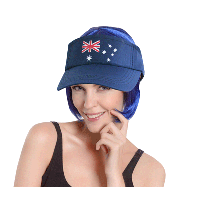 Adult Australian Aussie Flag Cap Sun Visor Pk 1