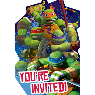 Teenage Mutant Ninja Turtles Invitations Save Date Stickers (Pk 8)