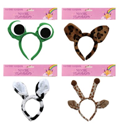 Assorted Plush Animal Headbands (Pk 4)