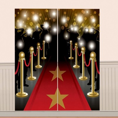 Red Carpet Award Scene Setter Wall Decorating Kit (165cm x 82cm) Pk 1