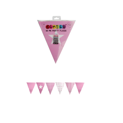 Pink Party Flags Pk 50 